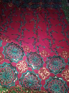 Heavy Wedding Embroidery and sequence work saree