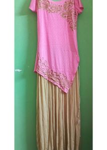 Pink &amp; Gold Kurta Set