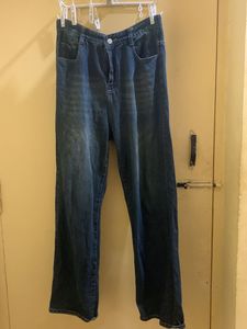 Dark Blue Wide Leg Jeans