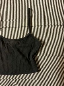 Black Ribbed Tank Top