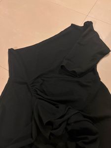 Of Shoulder Black Dress