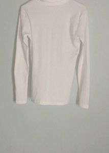 White Turtleneck Long Sleeve Top
