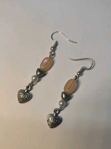 Heart Drop Earrings Handmade