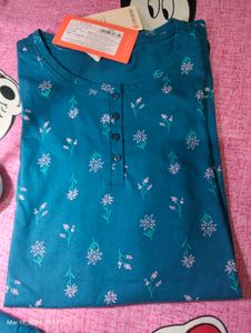 Zivame Scribbled Meadows Knit Cotton Pyjama Set