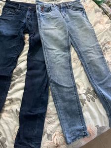 Two-Tone Denim Jeans