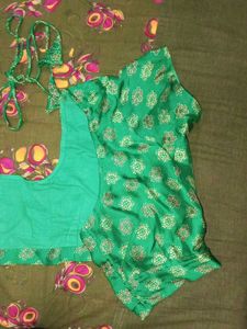 Green Printed Saree