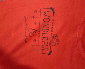 Wonderful Graphic Tee - Coral Colour
