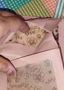 Pink Floral Accent Wallet