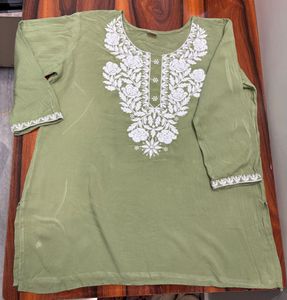 Price Drop! Chikankari Short Kurti For Women