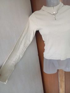 Grey Long Sleeve Top