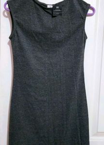 Women Shift Grey Above Knee/Mid Thigh Length Dress