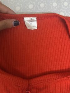 Fiery red crop top