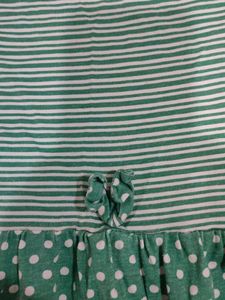 Green Striped &amp; Polka Dot Dress