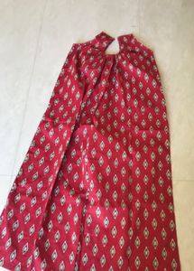 Red Printed Dress Material