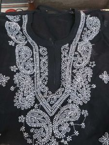 Black Chikankari Kurti