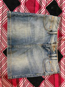 Blue Denim Mini Skirt