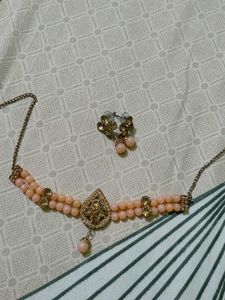 Elegant Pearl Necklace And Bangles