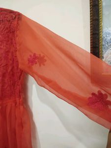 Lucknow Chikankari Short Kurti Size - XL (42)