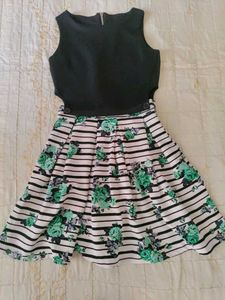 Floral Stripe Fit &amp; Flare Dress