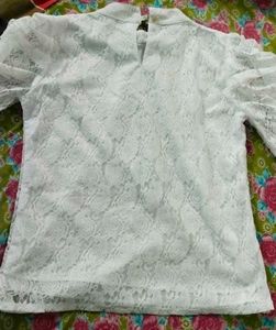Stylish &amp; Elegent White Net Top