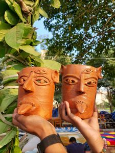 Unique Clay Face Pots