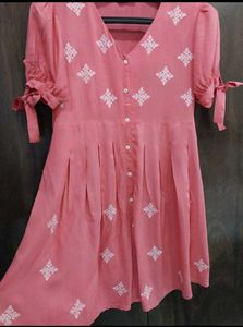 Zudio Embroidered Tunic Pink