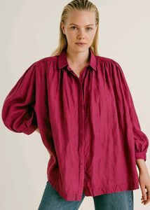 Magenta Linen Top