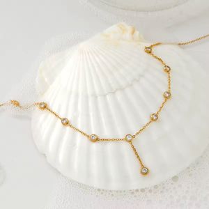 Diamante charm necklace | anti tarnish, water resi