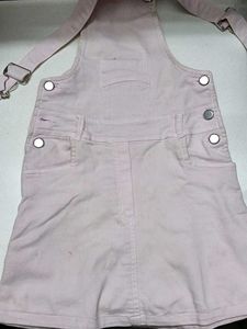 Pink Denim Overall Dress