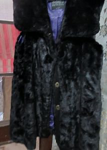 Black Faux Fur Vest