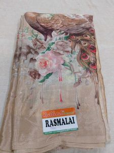 Elegant Printed Peacock feather Saree