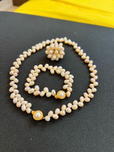 Pearl Jewelry - Necklace, Bracelet And Ring
