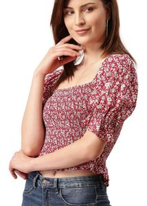 Floral Smocked Crop Top