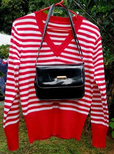 Sweater & Leather Bag Set