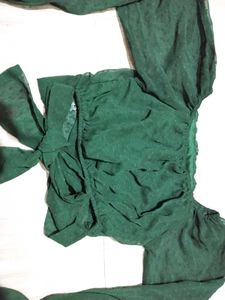 Green Sheer Long Sleeve Top