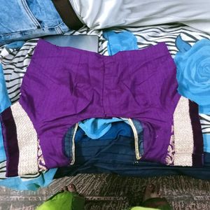 Purple Readymade Saree Blouse