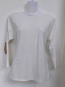 White Elbow Patch 3/4 Sleeve Top
