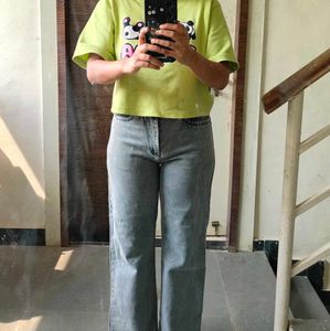 Grey Coloured Straight Pant