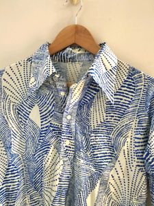 Vintage Blue Patterned Shirt