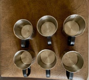 Set Of Six Stainless Steel Mugs