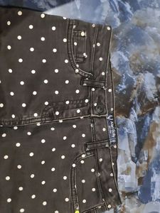 DBlack And White Polka Dot Skirt