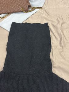 Black high neck woollen sweater