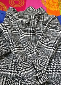 Women Winter Balck And White Coat