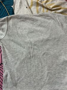 Zara Basic Gray Square Neck Top