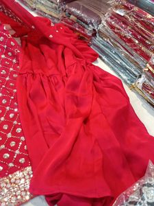 Red Embroidered Kurta Set