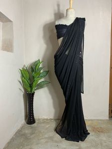 Black full stonework Sari