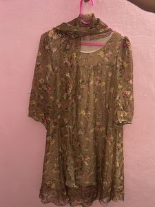 Floral Print Chiffon Dress