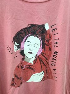 Pink Graphic Tee - Let the Music Play
