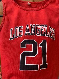 Red 'Los Angeles 21' Graphic Tank