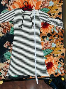 Women&#39;s Long Sleeve Striped Boat Neck Dress